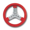 STEERING WHEEL COVERED WITH CHAMOIS LEATHER, RED COLOUR