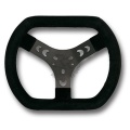 STEERING WHEEL COVERED WITH CHAMOIS LEATHER, BLACK COLOUR