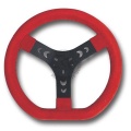 STEERING WHEEL COVERED WITH CHAMOIS LEATHER, RED COLOUR &#216;320mm